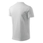 V-neck póló unisex világosszürke melírozott M