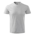 V-neck póló unisex világosszürke melírozott L