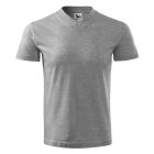 V-neck póló unisex sötétszürke melírozott 3XL