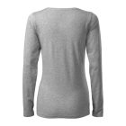 Slim póló női sötétszürke melírozott 2XL