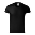 Slim Fit V-neck póló férfi fekete M
