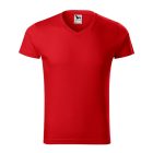 Slim Fit V-neck póló férfi piros M