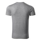 Slim Fit V-neck póló férfi sötétszürke melírozott 3XL