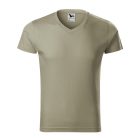 Slim Fit V-neck póló férfi világos khaki L