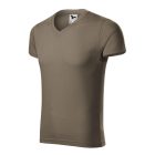 Slim Fit V-neck póló férfi army XL
