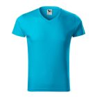 Slim Fit V-neck póló férfi türkiz 2XL