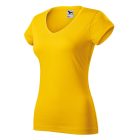 Fit V-neck póló női sárga L