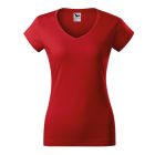 Fit V-neck póló női piros XL