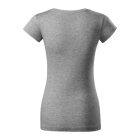 Fit V-neck póló női sötétszürke melírozott XS