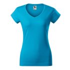 Fit V-neck póló női türkiz 2XL