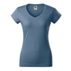 Fit V-neck póló női farmerkék L