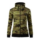 Camo Zipper felső női zöld terepszín S