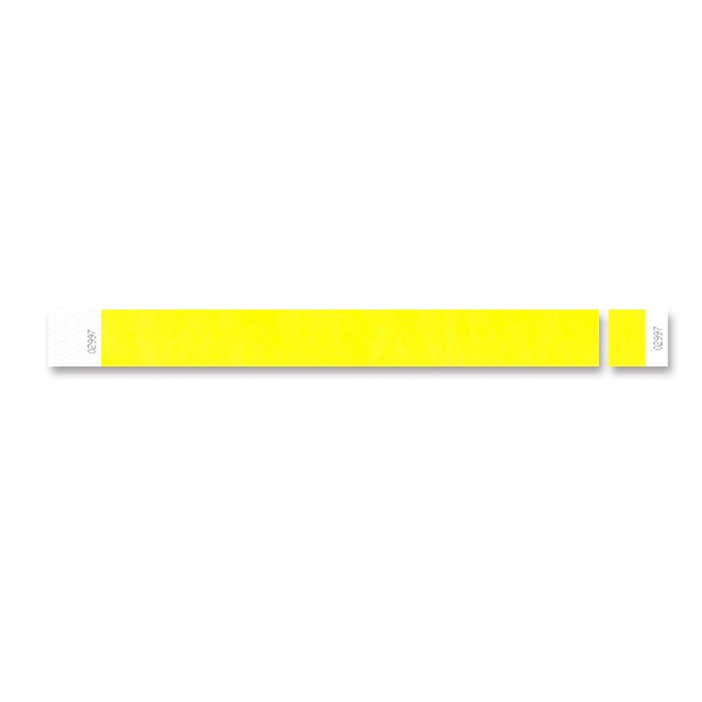 TYVEK WRISTBAND WITH DETACHABLE STUBS - Neon yellow - wristl
