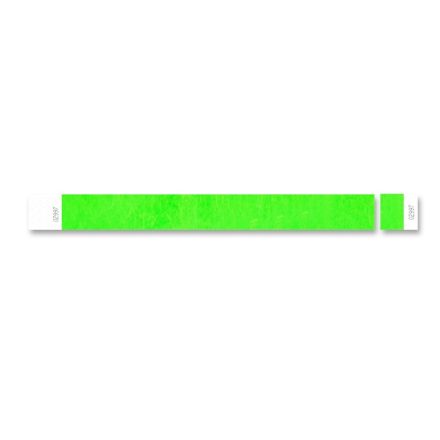TYVEK WRISTBAND WITH DETACHABLE STUBS - Neon green