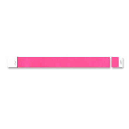 TYVEK WRISTBAND WITH DETACHABLE STUBS - Neon Pink