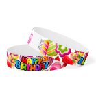 Happy birthday wristbands - candy
