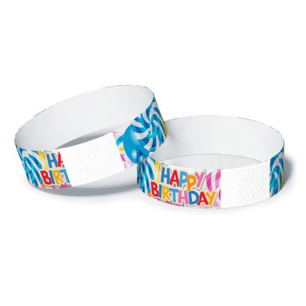 Happy birthday wristbands - blue candy